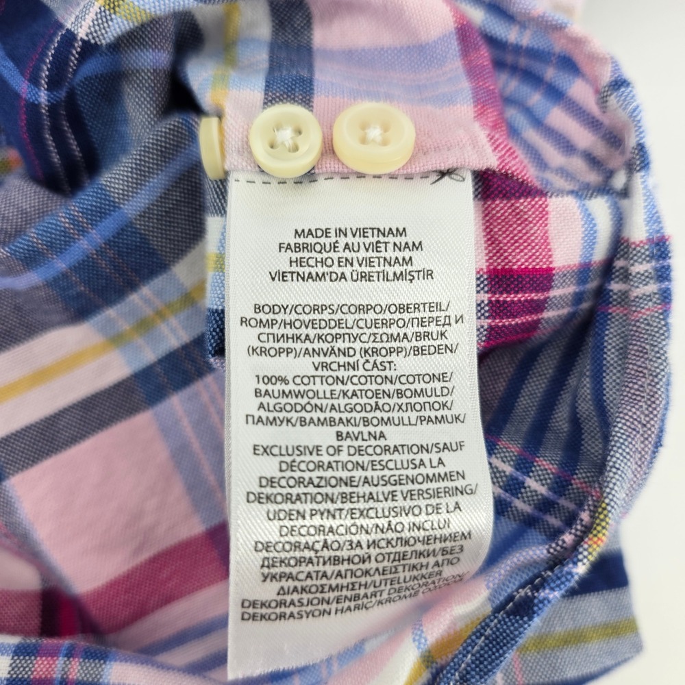 Ralph Lauren Plaid Shirt Mens LRGE Classic Heritage Cotton Button Down Blue Pink - Picture 8 of 10